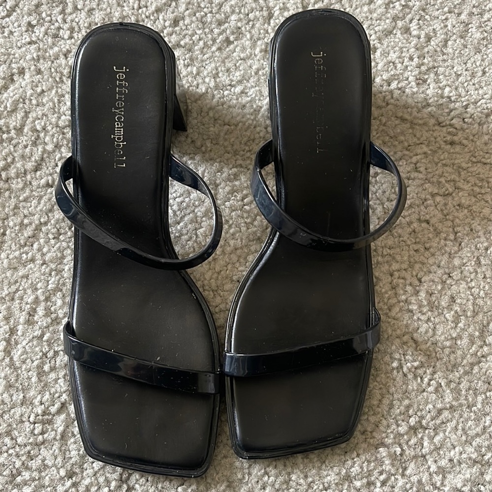 Black Jeffery Campbell Strap small heel sandal Size 8